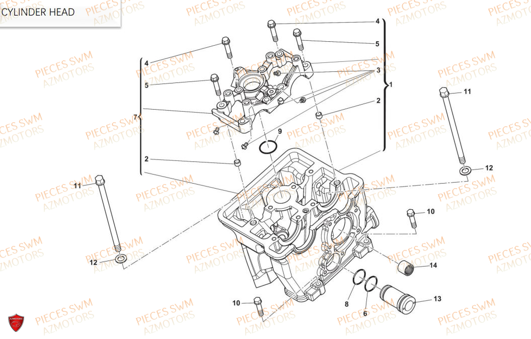 Culasse SWM Pieces SWM Origine OUTLAW 125 E5(2021)
