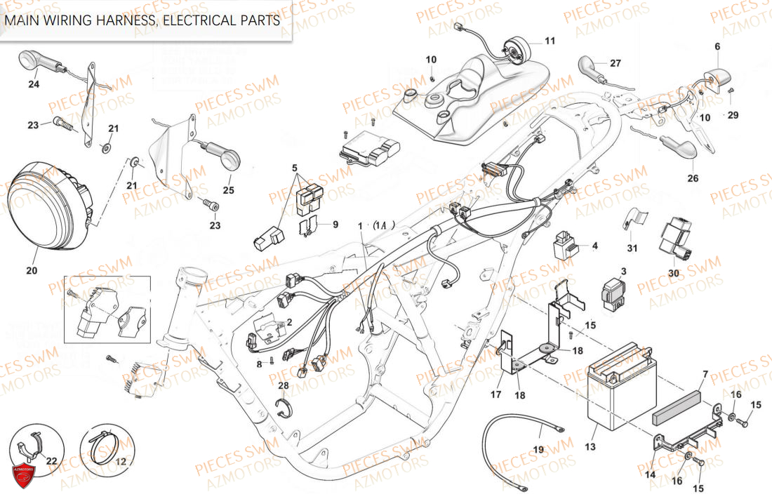 Equipement Electrique SWM Pieces SWM Origine OUTLAW 125 E5(2021)
