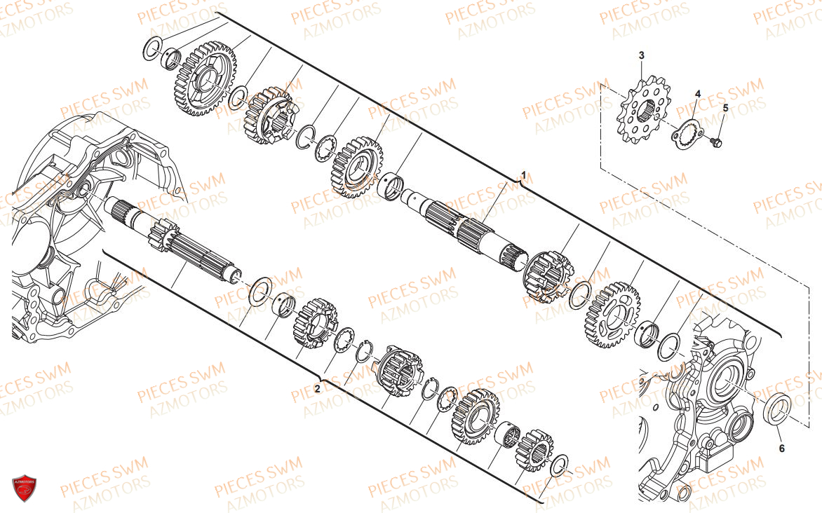 Transmission SWM Pieces SWM Origine OUTLAW 440 E4(2019)
