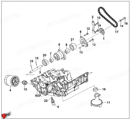 FILTRE A HUILE CJ 650 EUIV-EUV CHANGJIANG pour FILTRE A HUILE POMPE A HUILE de PEKIN EXPRESS CJ 650