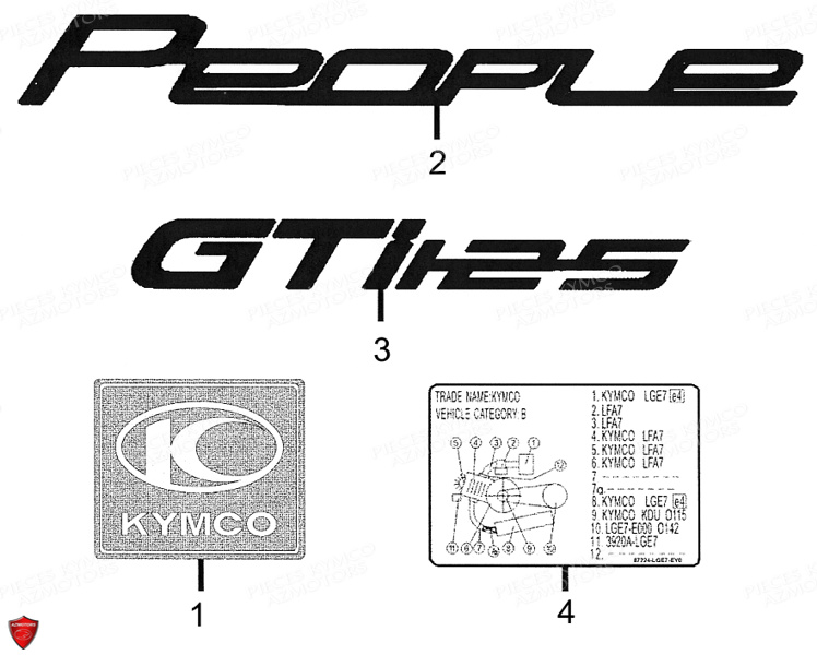 DECORS KYMCO PEOPLE125 GT III
