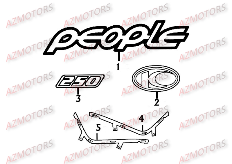 Decors KYMCO Pièces Scooter Kymco PEOPLE 250 S 4T EURO II -