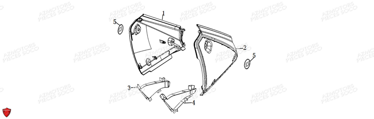 Carenage Arriere Cpx SUPER SOCO Pieces Scooters CPx -