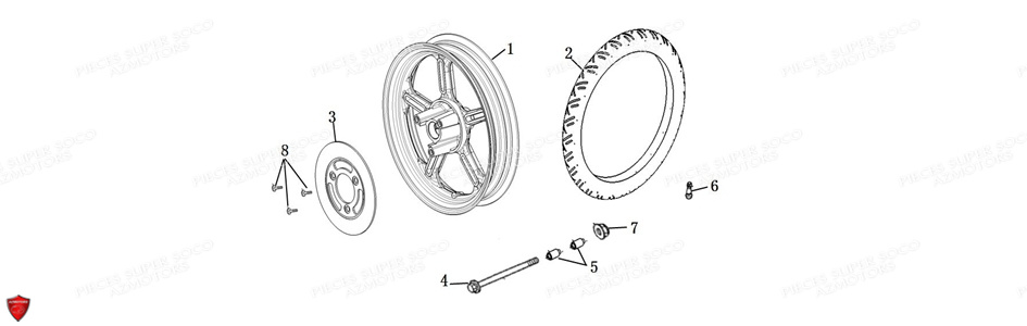 ROUE AVANT CU X SUPER SOCO PIECES CUx