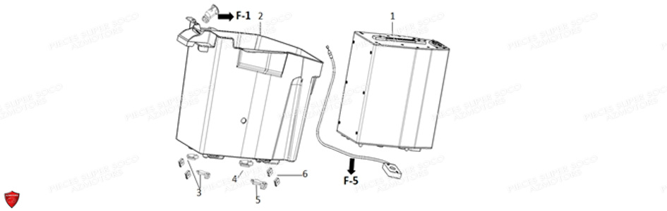 Batterie Tc Max SUPER SOCO Pièces TC Max (125cc) (Roues à Batons) SOCO ORIGINE