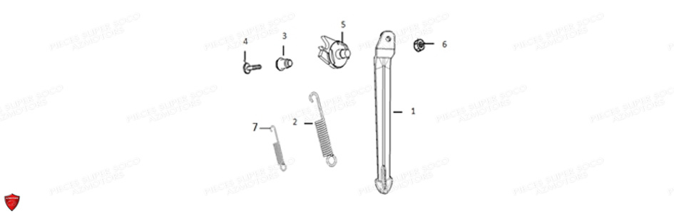 Bequille Tc Max SUPER SOCO Pièces TC Max (125cc) (Roues à Batons) SOCO ORIGINE