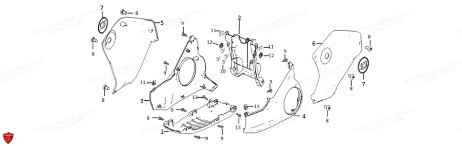 Carenage Lateral Tc Max SUPER SOCO Pièces TC Max (125cc) (Roues à Batons) SOCO ORIGINE