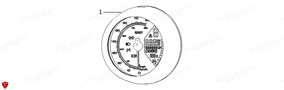 Compteur Tc Max SUPER SOCO Pièces TC Max (125cc) (Roues à Batons) SOCO ORIGINE