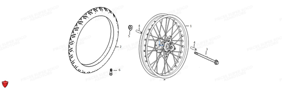 Roue Avant Rayons Tc Max SUPER SOCO Pièces TC Max (125cc) (Roues à Batons) SOCO ORIGINE