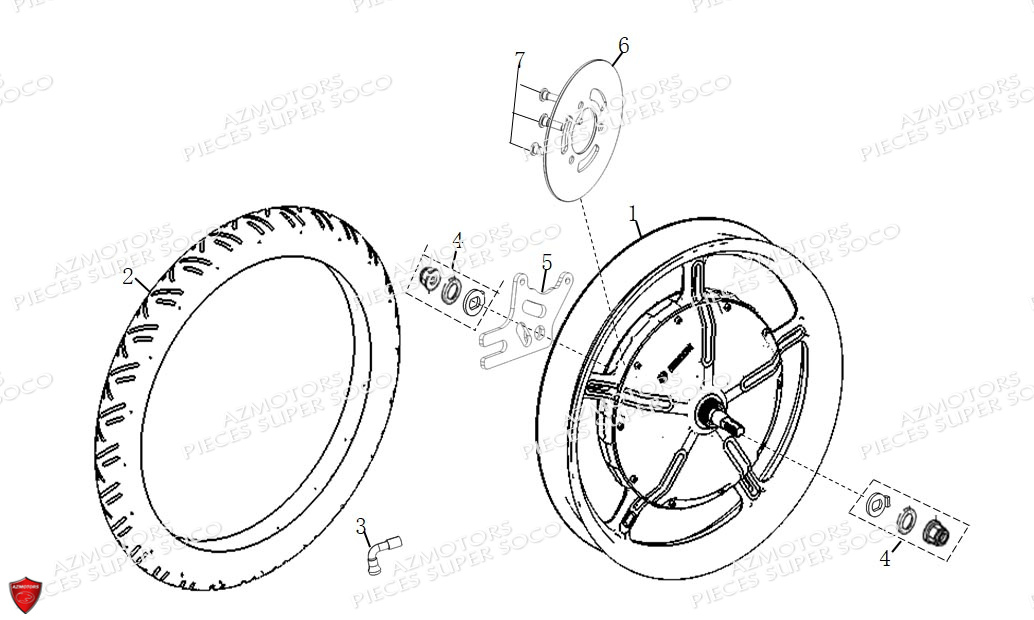 Roue Arriere Tc Wanderer SUPER SOCO Pièces TC WANDERER (50cc) SOCO ORIGINE