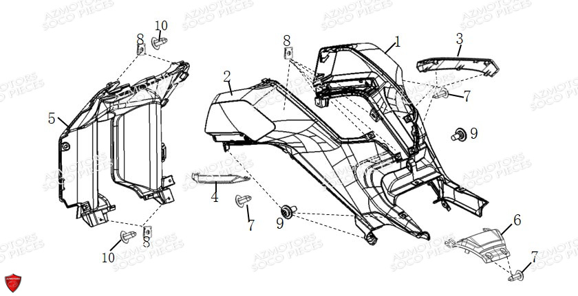 Carenage Avant Superieur Ts Street Hunter SUPER SOCO Pièces TS HUNTER SOCO ORIGINE