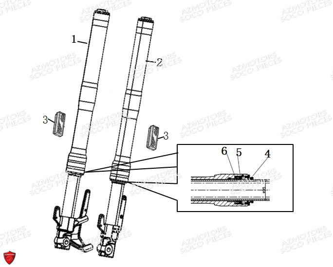 Fourche Ts Street Hunter SUPER SOCO Pièces TS HUNTER SOCO ORIGINE