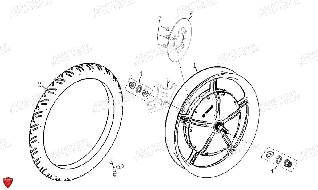 Roue Arriere Ts Street Hunter SUPER SOCO Pièces TS HUNTER SOCO ORIGINE