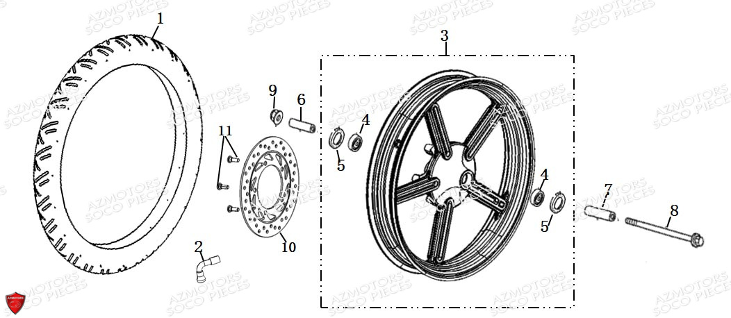 Roue Avant Ts Street Hunter SUPER SOCO Pièces TS HUNTER SOCO ORIGINE