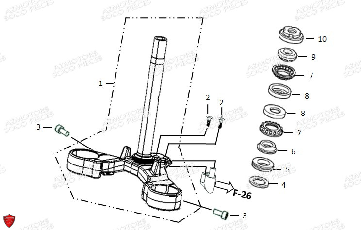 Te De Fourche Inferieur Ts Hunter SUPER SOCO Pièces TS HUNTER SOCO ORIGINE