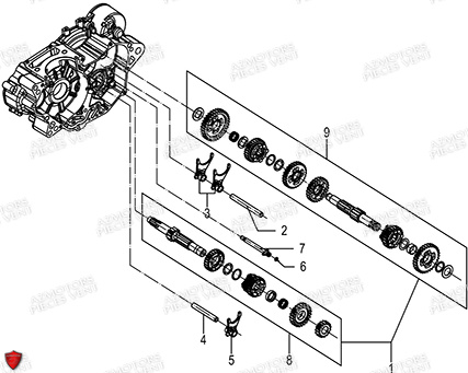 Boite De Vitesse FB MONDIAL Pieces PIEGA 125 ABS M3 (2023)