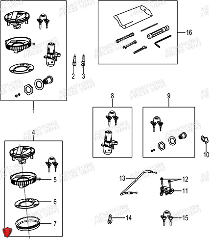 Kit De Barillets FB MONDIAL Pieces PIEGA 125 ABS M3 (2023)