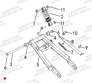 Bras Oscillant ORCAL Pieces Orcal Moto PIT BIKE MX-E