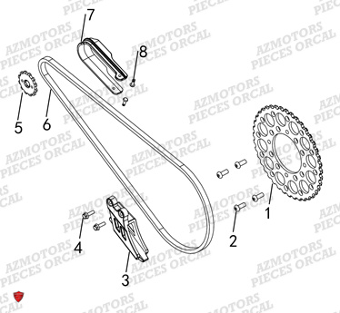 Kit Chaine ORCAL Pieces Orcal Moto PIT BIKE MX-E