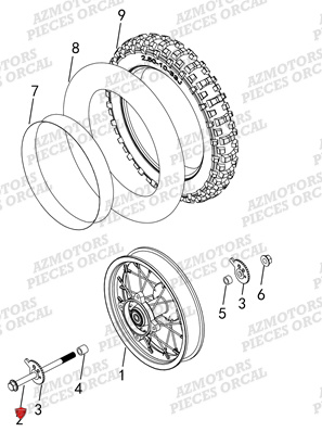 Roue Arriere ORCAL Pieces Orcal Moto PIT BIKE MX-E