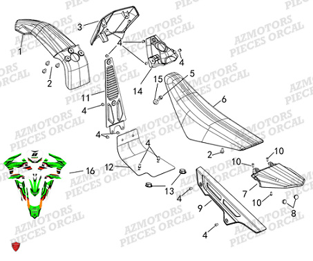 Selle Caches Supp ORCAL Pieces Orcal Moto PIT BIKE MX-E