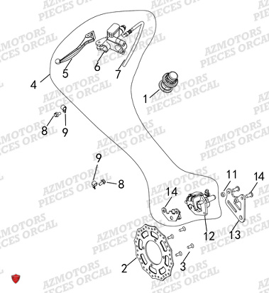 Systeme De Frein Arriere ORCAL Pieces Orcal Moto PIT BIKE MX-E