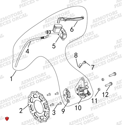 Systeme De Frein Avant ORCAL Pieces Orcal Moto PIT BIKE MX-E