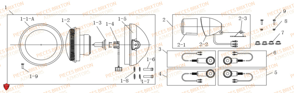 Eclairage BRIXTON Pièces Brixton RAYBURN 125 EURO 4