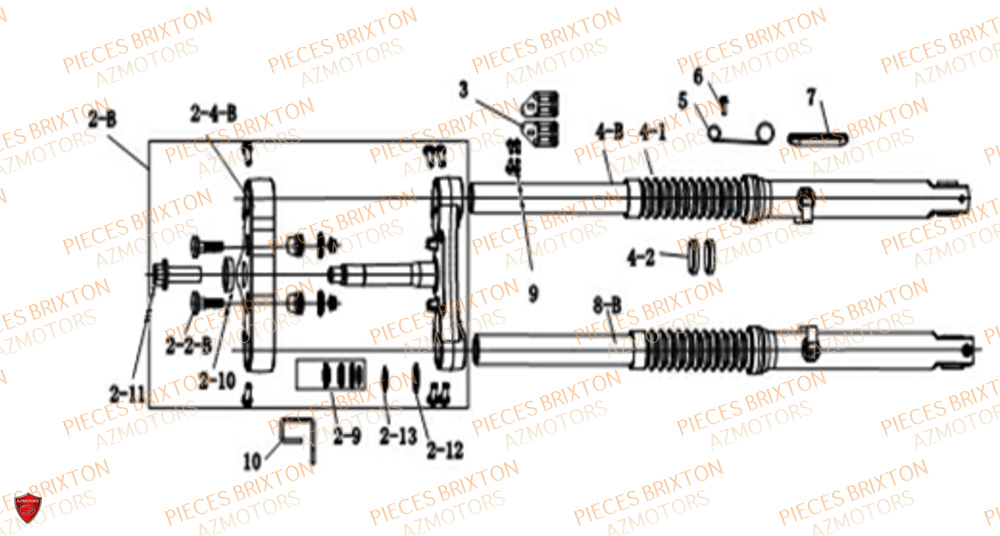 Fourche BRIXTON Pièces Brixton RAYBURN 125 EURO 4