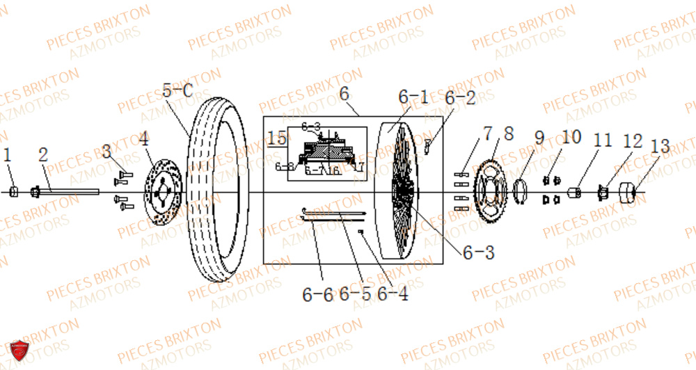 Roue Arriere BRIXTON Pièces Brixton RAYBURN 125 EURO 4