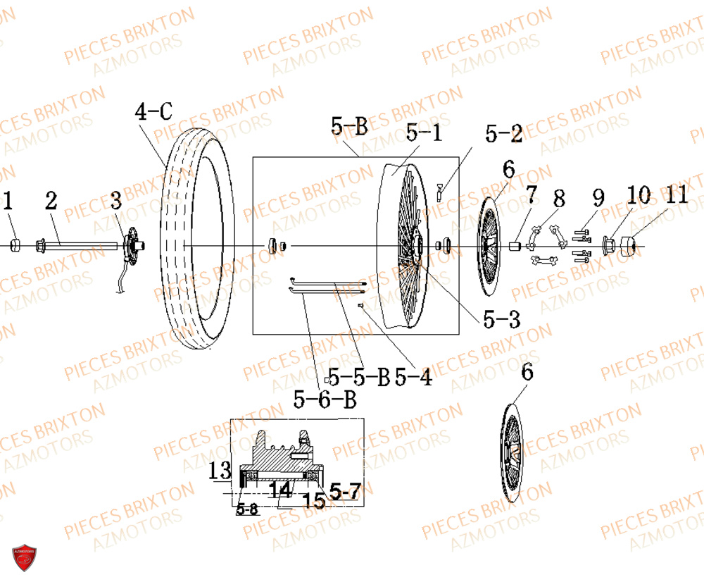 Roue Avant BRIXTON Pièces Brixton RAYBURN 125 EURO 4