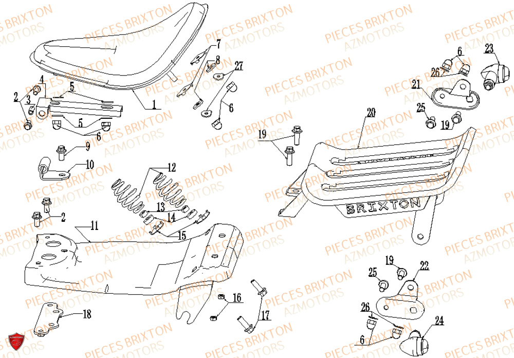 Selle BRIXTON Pièces Brixton RAYBURN 125 EURO 4