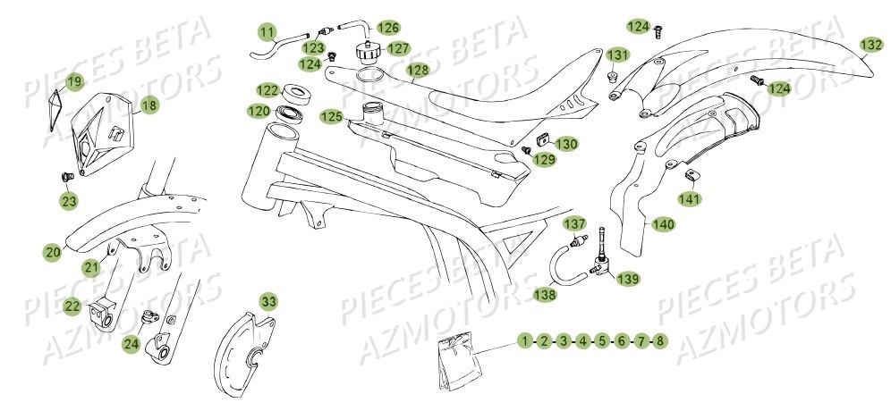 Carenages Du N Serie 200001 A 200378 AZMOTORS Pièces BETA REV 80 - [2010-2011]