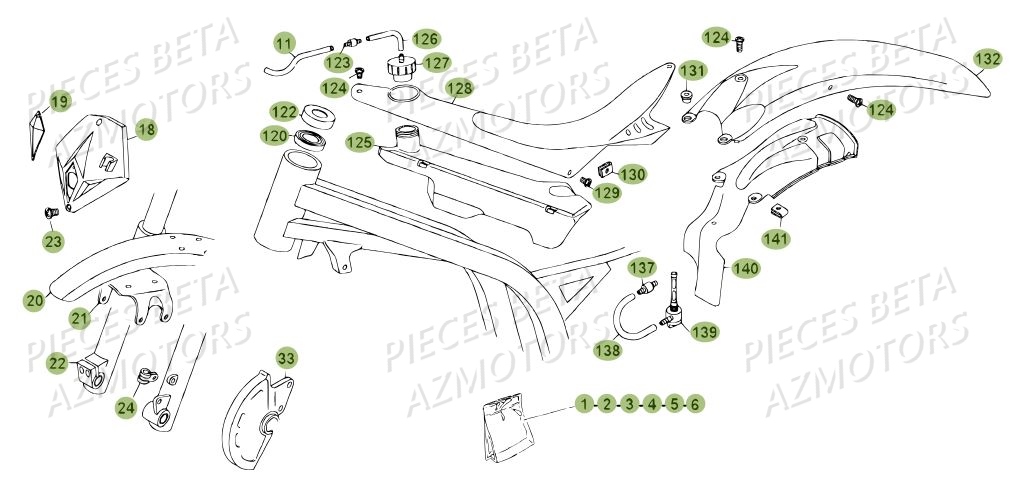 Carenages Du N Serie 200485 A 200609 AZMOTORS Pièces BETA REV 80 - [2010-2011]