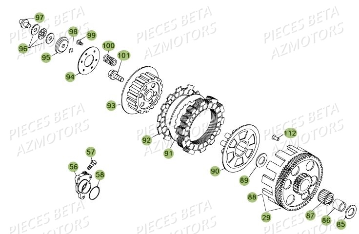 Embrayage Du N Serie 200001 A 200335 BETA Pièces BETA REV 80 - [2010-2011]