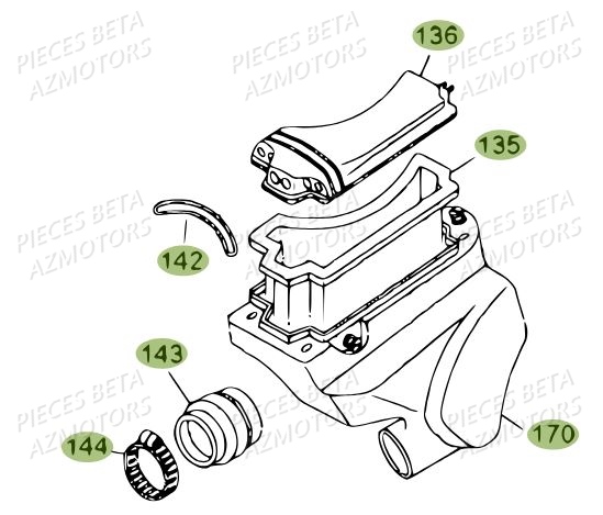 Filtre A Air AZMOTORS Pièces BETA REV 80 - [2010-2011]