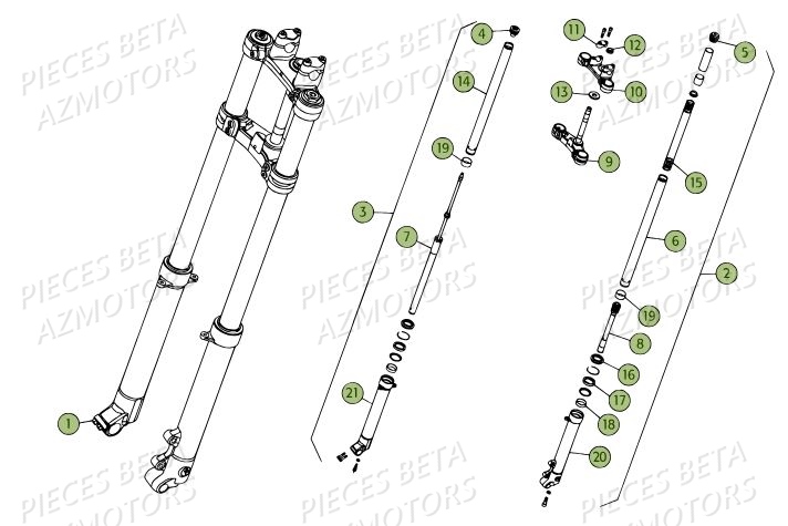 Fourche Du N Serie 200336 A 200378 BETA Pièces BETA REV 80 - [2010-2011]