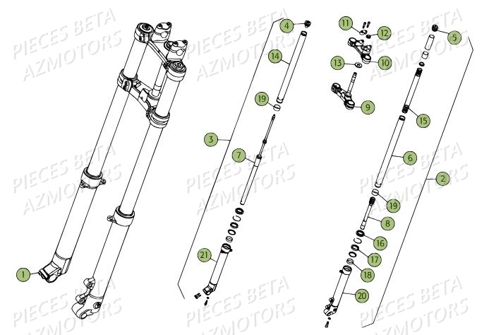 Fourche Du N Serie 200379 A 200448 BETA Pièces BETA REV 80 - [2010-2011]