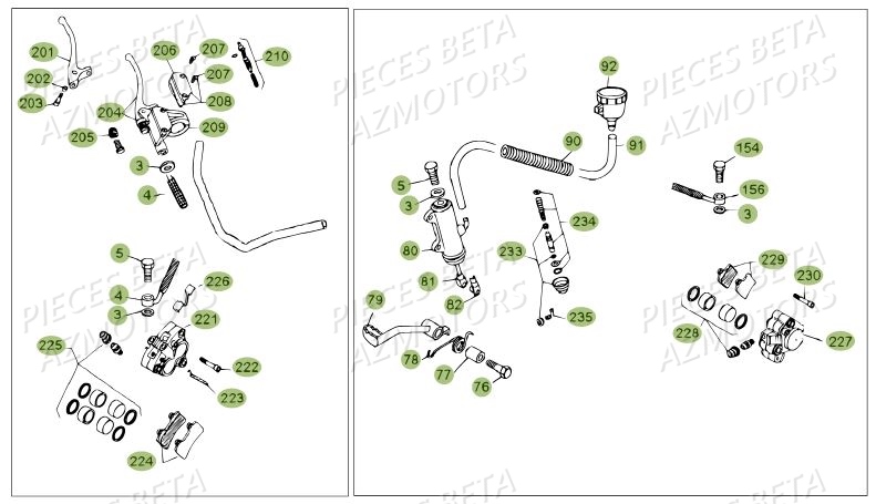 Freins Du N Serie 200379 A 299999 BETA Pièces BETA REV 80 - [2010-2011]