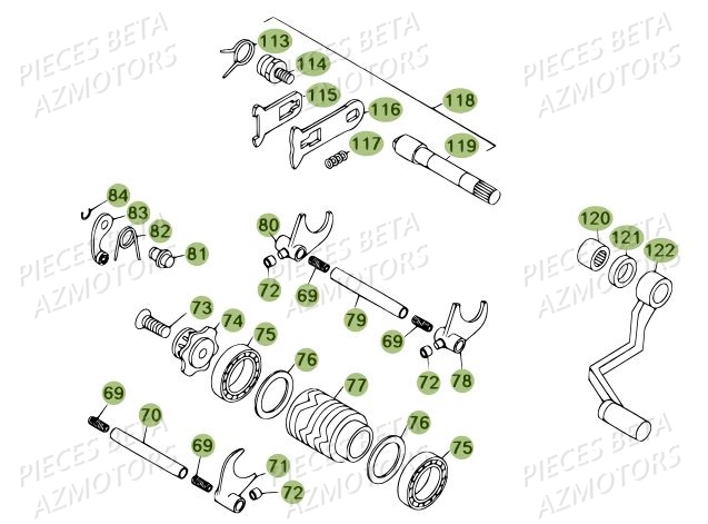 Selecteur De Vitesses AZMOTORS Pièces BETA REV 80 - [2010-2011]