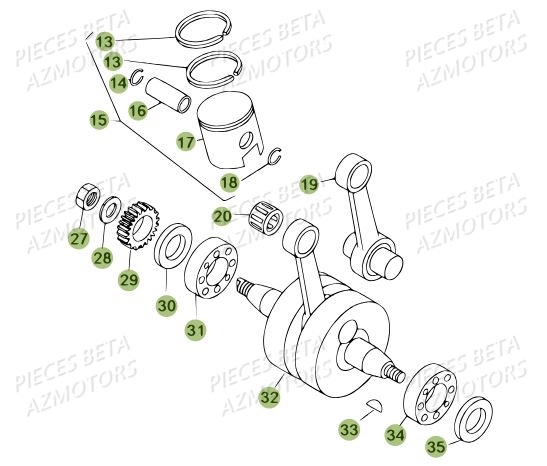 Vilebrequin AZMOTORS Pièces BETA REV 80 - [2010-2011]