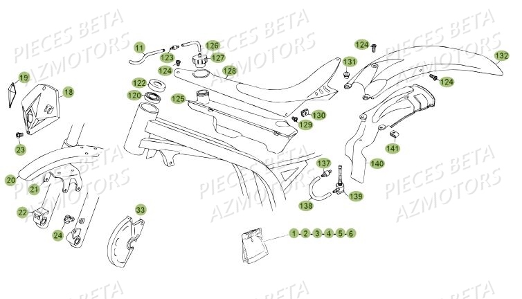 Carenages Du No Serie 200379 A 200484 BETA Pièces BETA REV 80 - (2013)