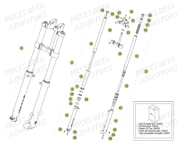 Fourche Du No Serie 200610 A 299999 BETA Pièces BETA REV 80 - (2013)