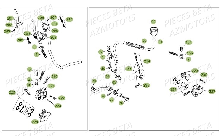 FREINS DU No SERIE 200379 A 299999 BETA REV 80 13