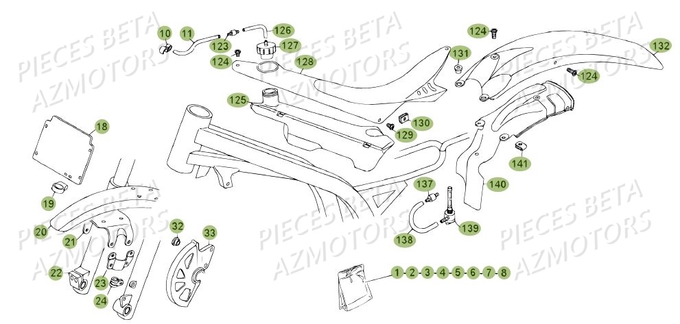 CARENAGES DU N SERIE 100207 A 100218 AZMOTORS REV 80 JUNIOR 10