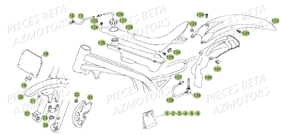 Carenages Du N Serie 100219 A 100299 BETA Pièces BETA REV 80 JUNIOR - (2010-2011)