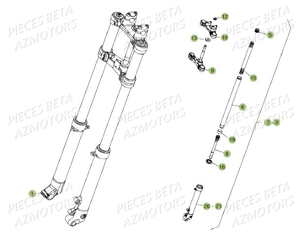 Fourche BETA Pièces BETA REV 80 JUNIOR - (2010-2011)