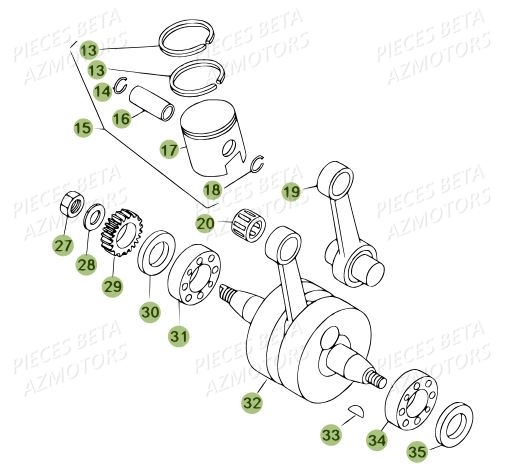 Vilebrequin BETA Pièces BETA REV 80 JUNIOR - (2010-2011)