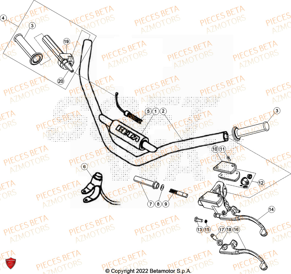 Guidon BETA Pièces BETA REV 80 JUNIOR - (2024)