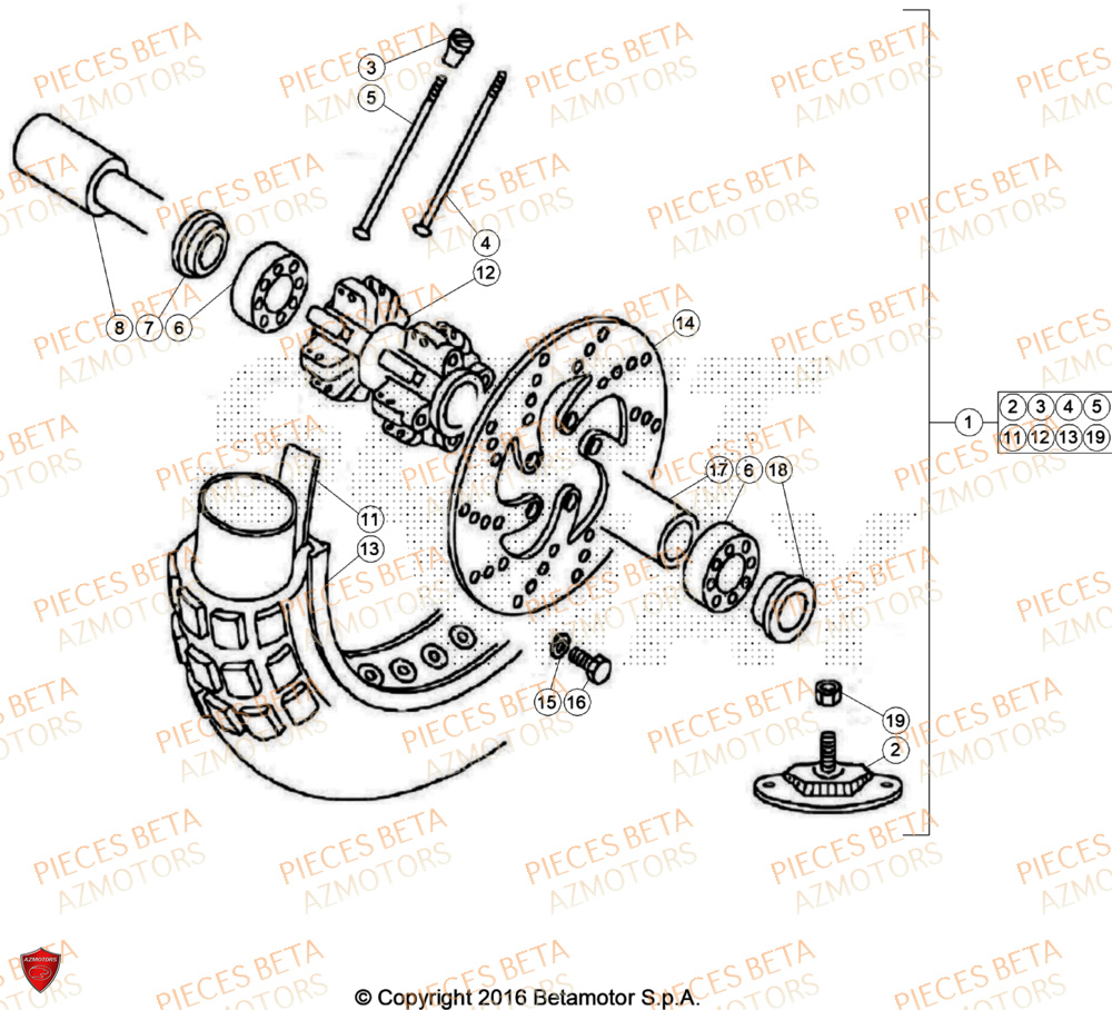 Roue Avant BETA Pièces BETA REV 80 JUNIOR - (2024)